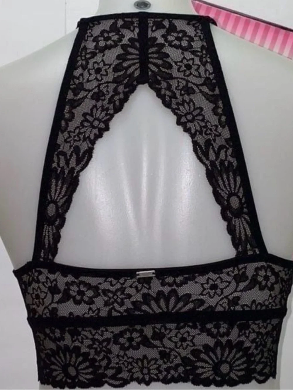 Victoria's Secret PINK Black Lace Bralette with Pink Tag
